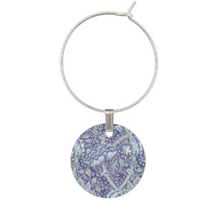 William Morris Windrush Blue Pattern Floral Wine Charm