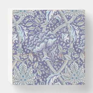 William Morris Windrush Blue Pattern Floral Wooden Box Sign