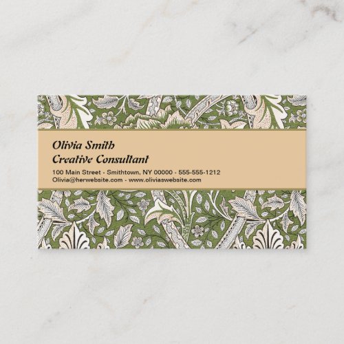 william morris windrush floral flowers classic business card