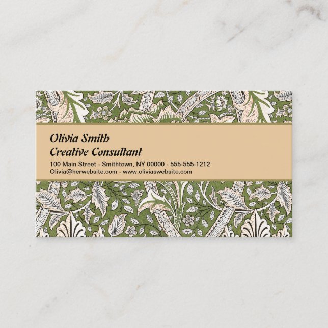 William Morris Windrush floral flowers classic Business Card (Front)