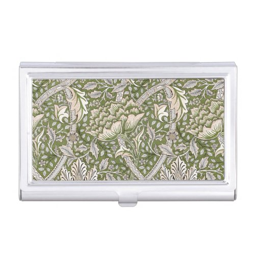 william morris windrush floral flowers classic business card case