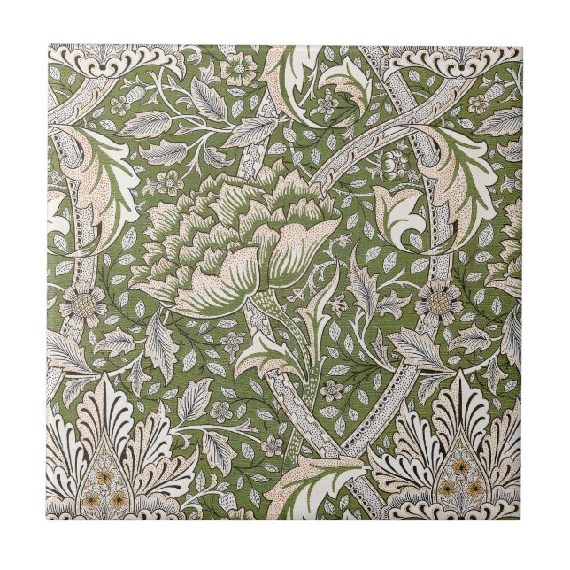 William Morris Windrush floral flowers classic Ceramic Tile (Front)