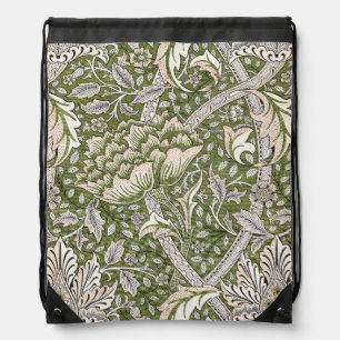 William Morris Windrush floral flowers classic Drawstring Bag