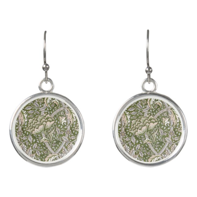 William Morris Windrush floral flowers classic Earrings (Front)