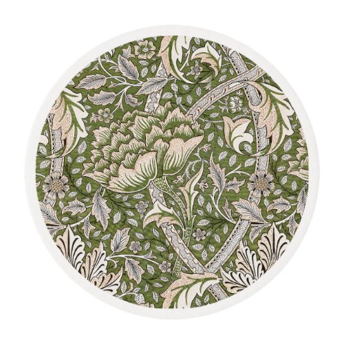 william morris windrush floral flowers classic edible frosting rounds