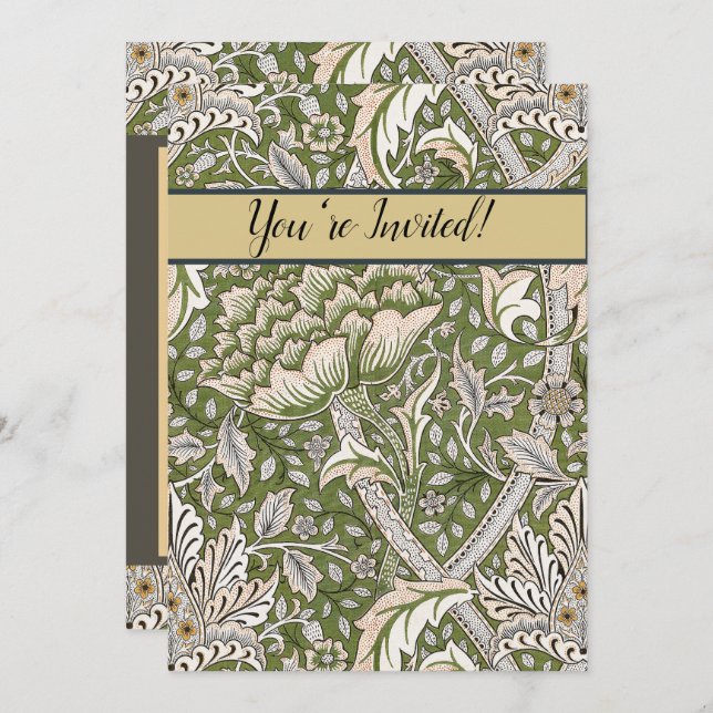 William Morris Windrush floral flowers classic Invitation (Front/Back)