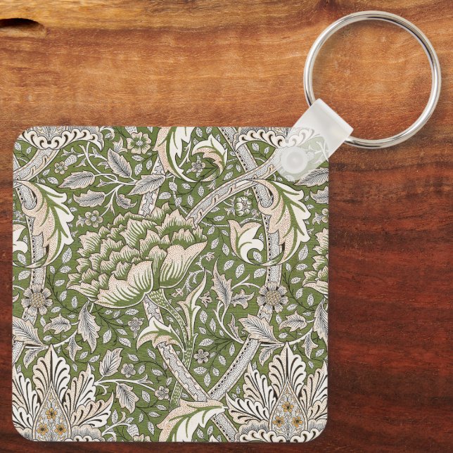 William Morris Windrush floral flowers classic Keychain (Back)