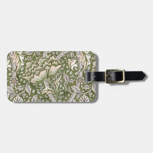 william morris windrush floral flowers classic luggage tag