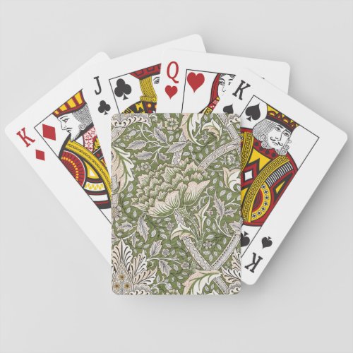 william morris windrush floral flowers classic playing cards