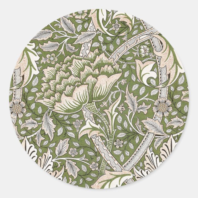 William Morris Windrush floral flowers classic Round Sticker (Front)