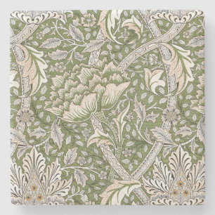 William Morris Windrush floral flowers classic Stone Coaster
