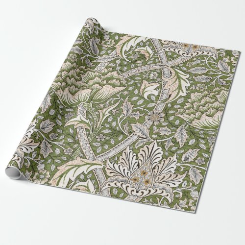 william morris windrush floral flowers classic wrapping paper