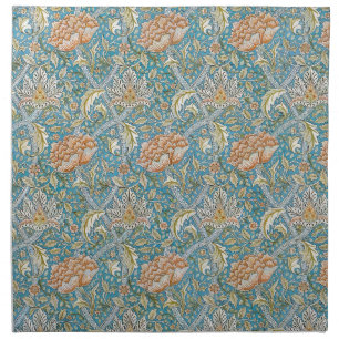 William Morris Windrush Floral Pattern Blue Cloth Napkin