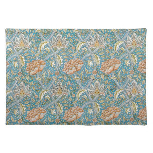William Morris Windrush Floral Pattern Blue Cloth Placemat