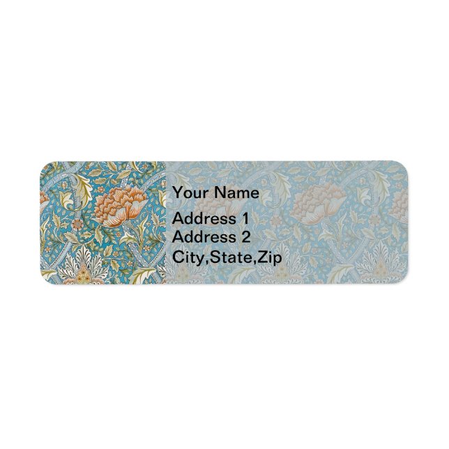 William Morris Windrush Floral Pattern Blue Label (Front)