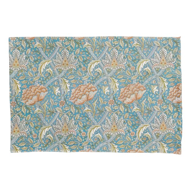 William Morris Windrush Floral Pattern Blue Pillow Case (Front)
