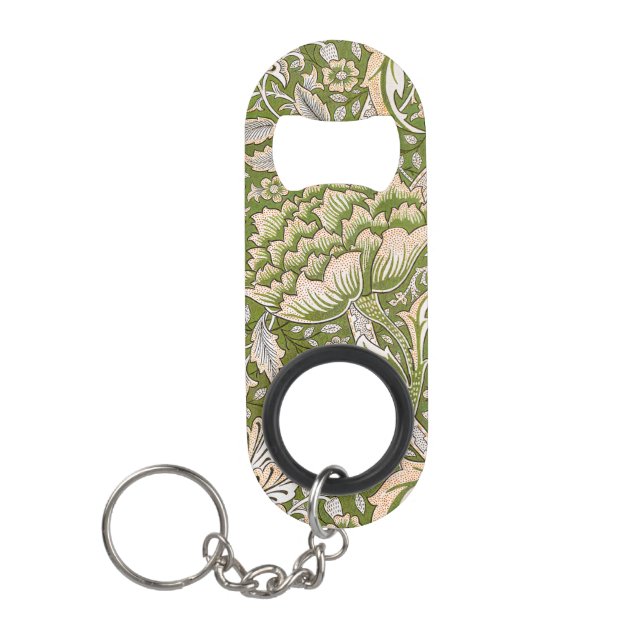 William Morris Windrush Floral Pattern Classic Keychain Bottle Opener (Front)