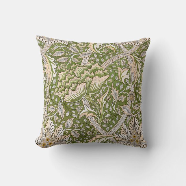 William Morris Windrush Floral Pattern Classic Throw Pillow (Front)
