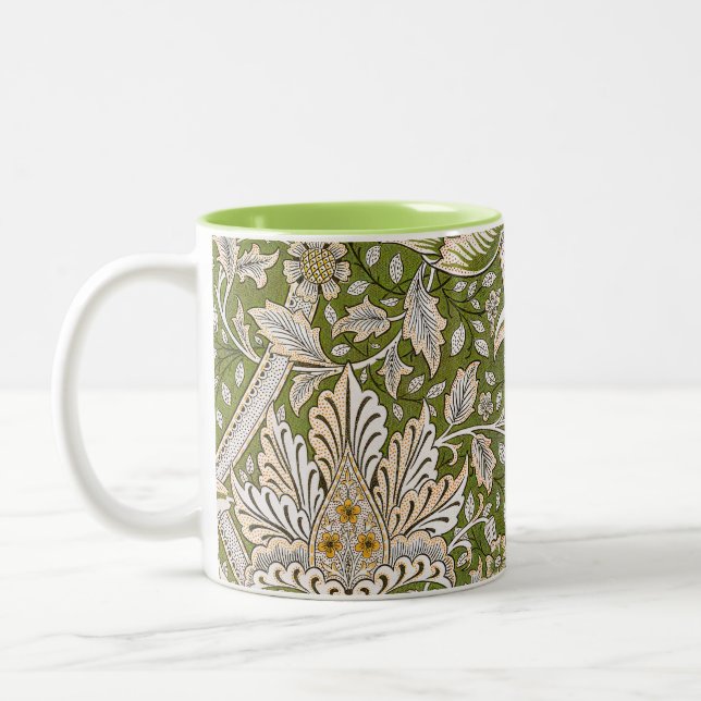 William Morris Windrush Floral Pattern Classic Two-Tone Coffee Mug (Left)