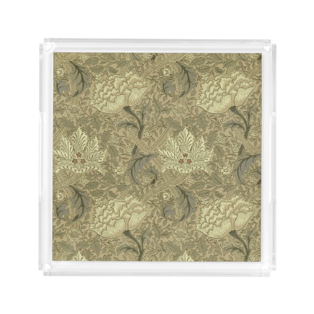 William Morris Windrush Floral Pattern: Vintage Acrylic Tray (Front)