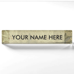 William Morris Windrush Floral Pattern: Vintage Desk Name Plate