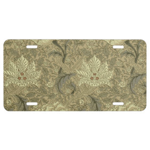 William Morris Windrush Floral Pattern: Vintage License Plate