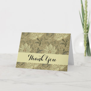 William Morris Windrush Floral Pattern: Vintage Thank You Card