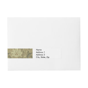 William Morris Windrush Floral Pattern: Vintage Wrap Around Address Label