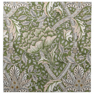: William Morris Windrush Green Pattern: Vintage Cloth Napkin