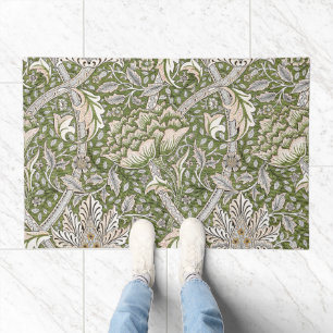 : William Morris Windrush Green Pattern: Vintage Doormat