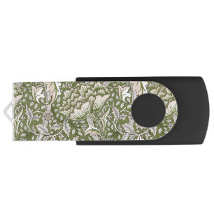 : William Morris Windrush Green Pattern: Vintage Flash Drive
