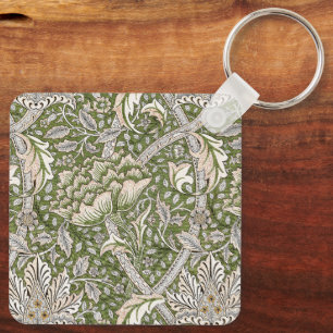 : William Morris Windrush Green Pattern: Vintage Keychain