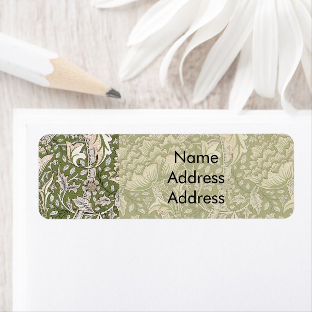 : William Morris Windrush Green Pattern: Vintage Label (Insitu)