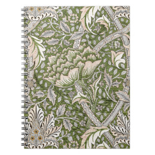 : William Morris Windrush Green Pattern: Vintage Notebook
