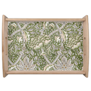: William Morris Windrush Green Pattern: Vintage Serving Tray