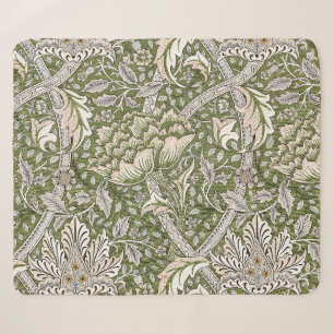 : William Morris Windrush Green Pattern: Vintage Sherpa Blanket