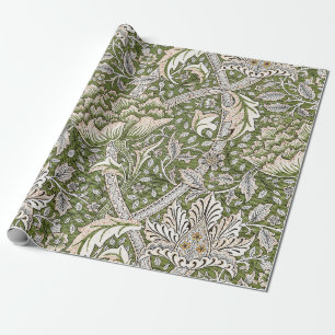 : William Morris Windrush Green Pattern: Vintage Wrapping Paper