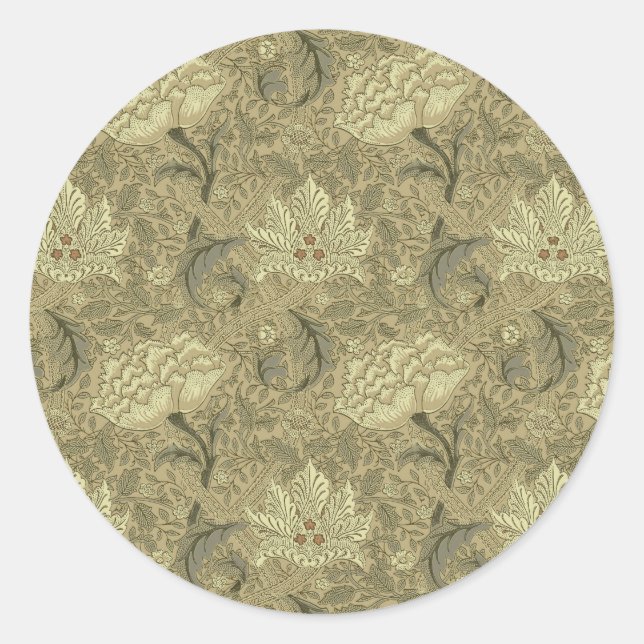 William Morris Windrush Wallpaper Pattern Classic Round Sticker (Front)