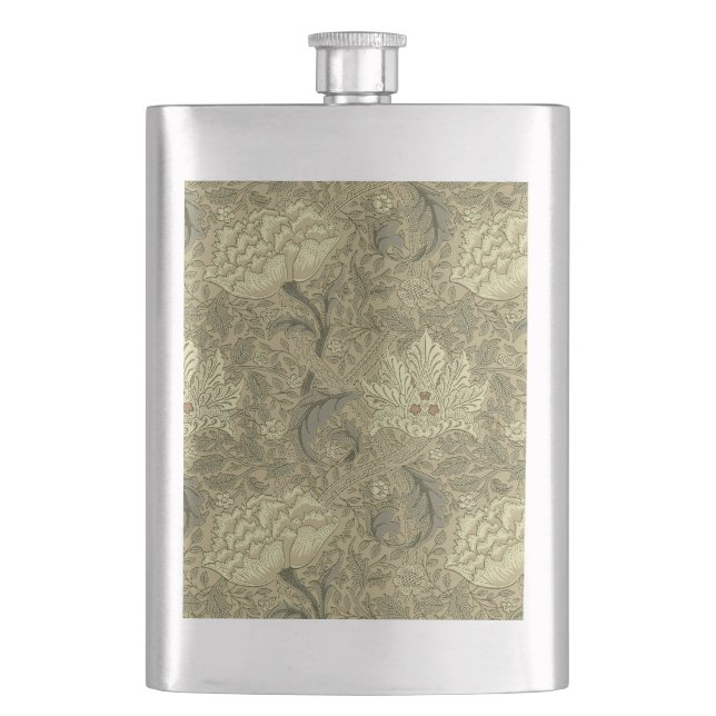 William Morris Windrush Wallpaper Pattern Flask (Front)