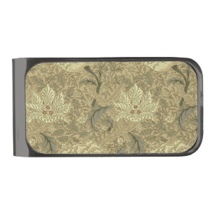 William Morris Windrush Wallpaper Pattern Gunmetal Finish Money Clip