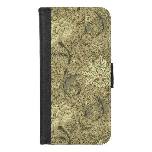 William Morris Windrush Wallpaper Pattern iPhone 87 Wallet Case
