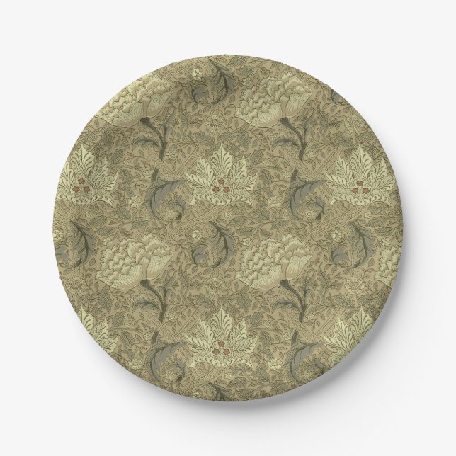 William Morris Windrush Wallpaper Pattern Paper Plates (Front)