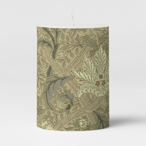 William Morris Windrush Wallpaper Pattern Pillar Candle