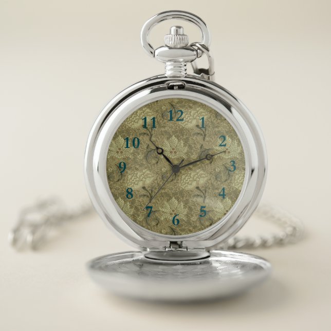 William Morris Windrush Wallpaper Pattern Pocket Watch (Inside)
