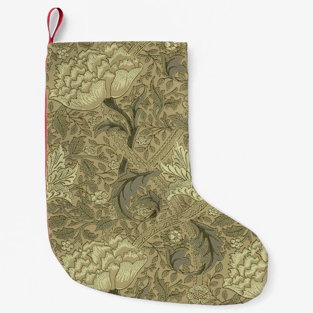 William Morris Windrush Wallpaper Pattern Small Christmas Stocking (Front)