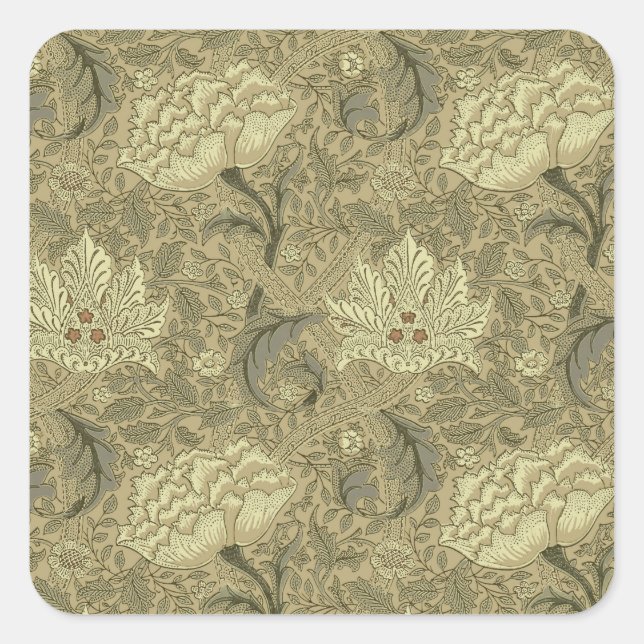 William Morris Windrush Wallpaper Pattern Square Sticker (Front)