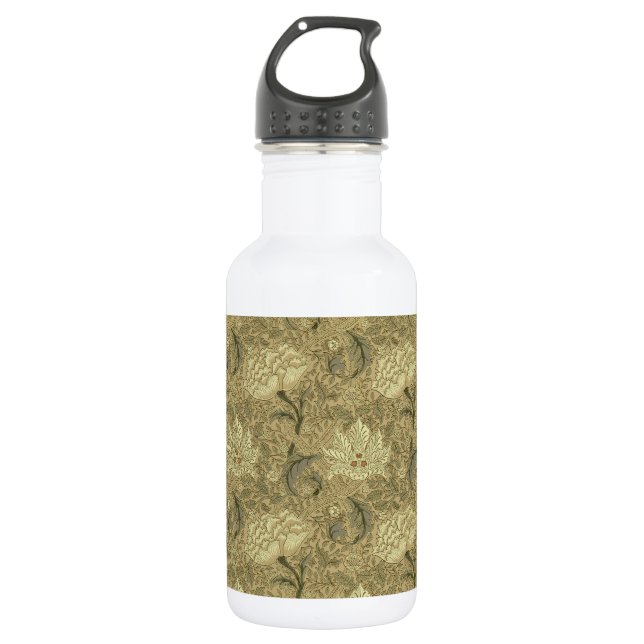 William Morris Windrush Wallpaper Pattern Stainless Steel Water Bottle (Front)