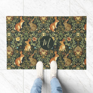 William Morris Woodland Floral Rabbits Christmas Doormat