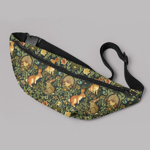 William Morris Woodland Floral Rabbits Christmas Fanny Pack