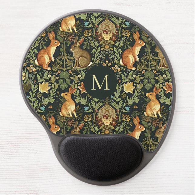 William Morris Woodland Floral Rabbits Christmas Gel Mouse Pad (Front)